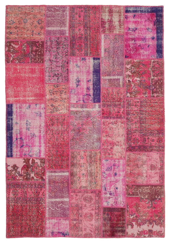 6x10 Pink Patchwork Rug - 31587