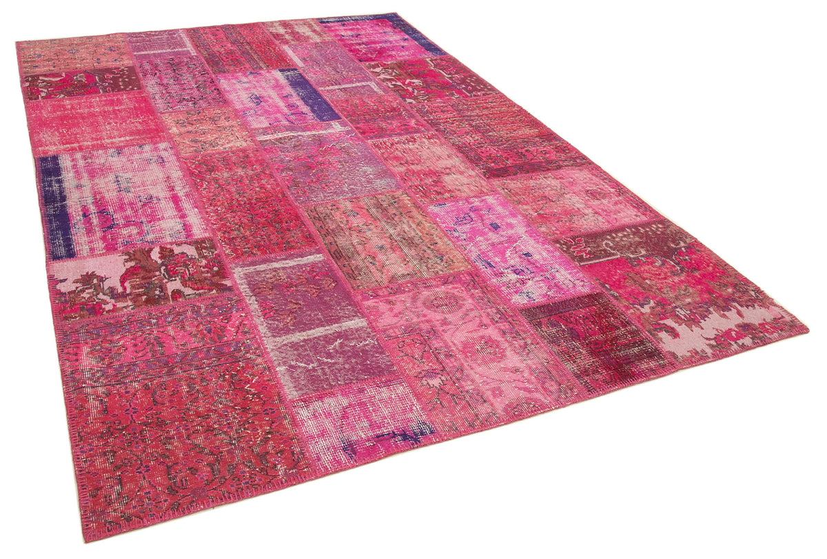 6x10 Pink Turkish Patchwork Rug - 31587