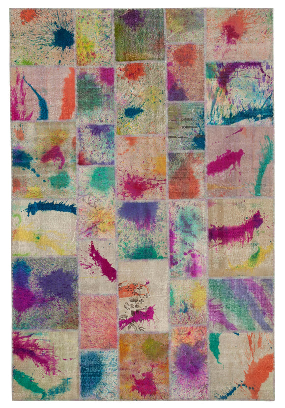 7x10 Multicolor Patchwork Rug - 31594