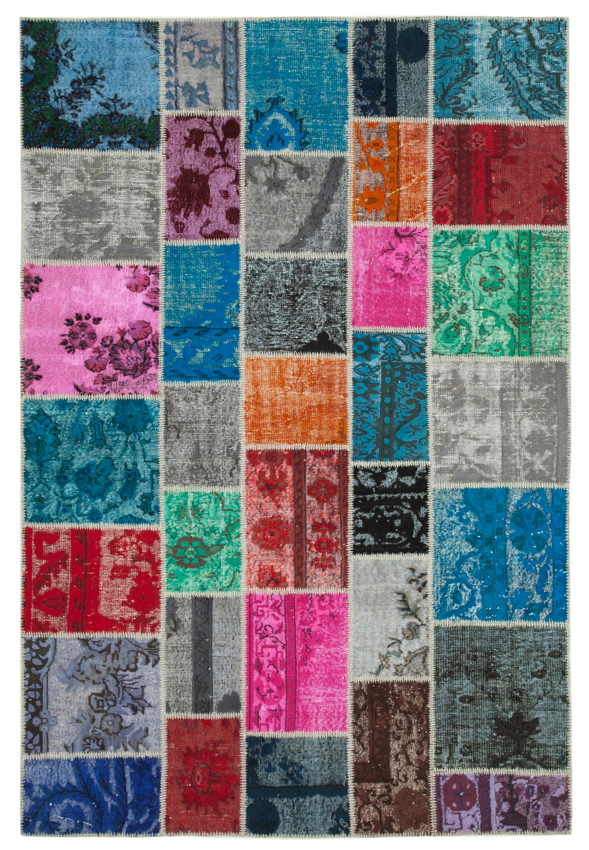 7x10 Multicolor Patchwork Rug - 31615