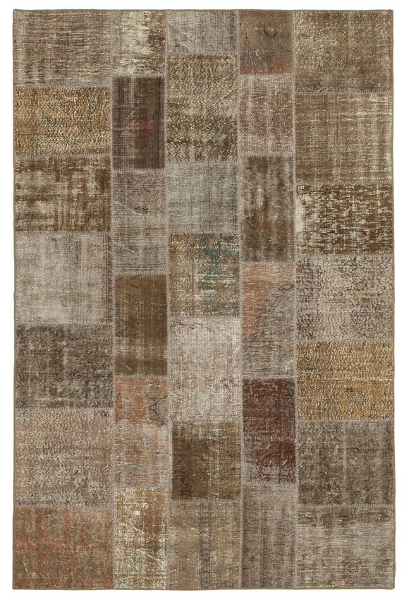 6x10 Brown Patchwork Rug - 31621