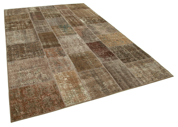 6x10 Brown Patchwork Rug - 31621