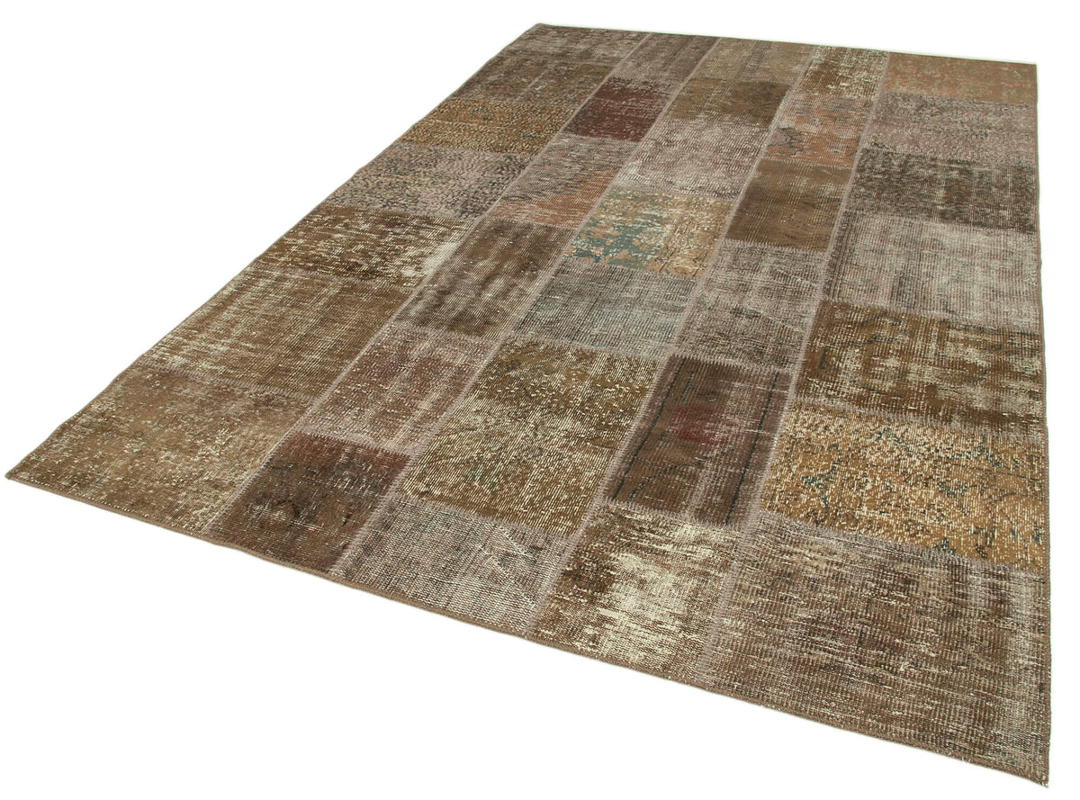 6x10 Brown Patchwork Rug - 31621