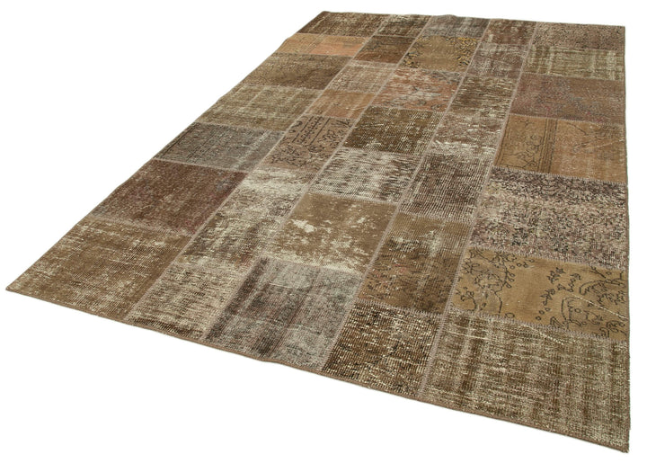 6x10 Brown Patchwork Rug - 31625