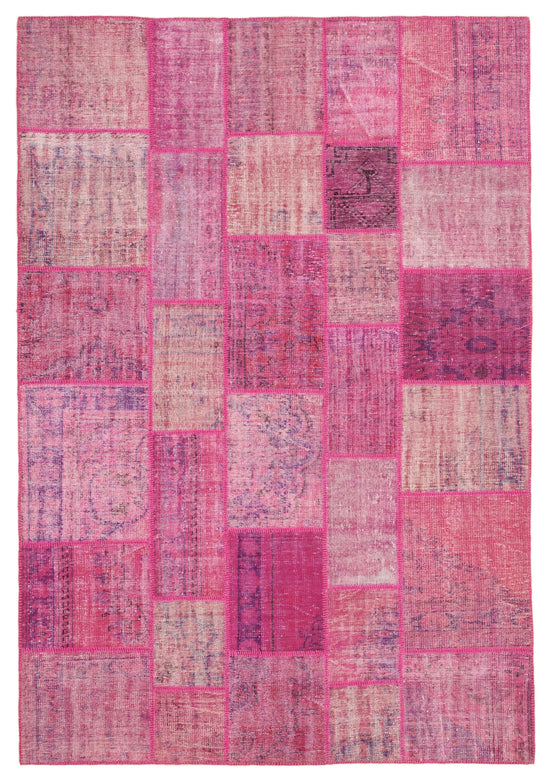 7x10 Pink Patchwork Rug - 31628
