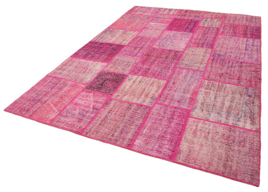 7x10 Pink Patchwork Rug - 31628