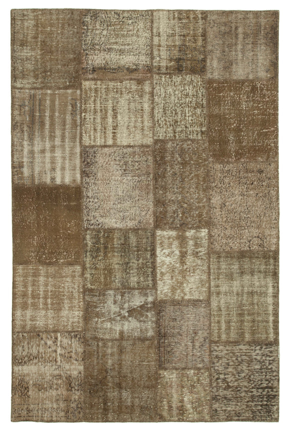 6x10 Brown Patchwork Rug - 31632