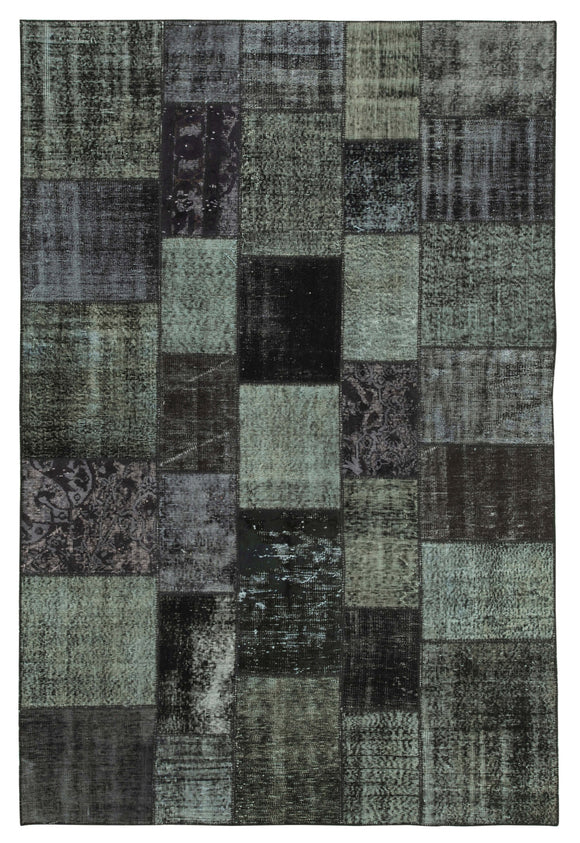 6x10 Black Patchwork Rug - 31663