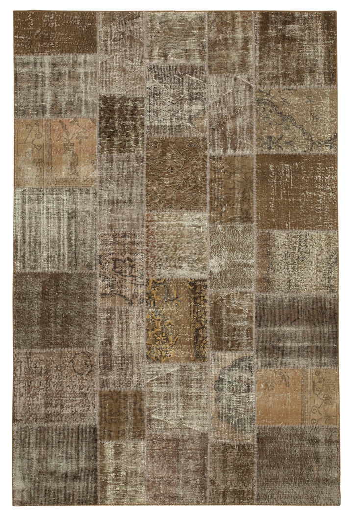 6x10 Brown Patchwork Rug - 31670