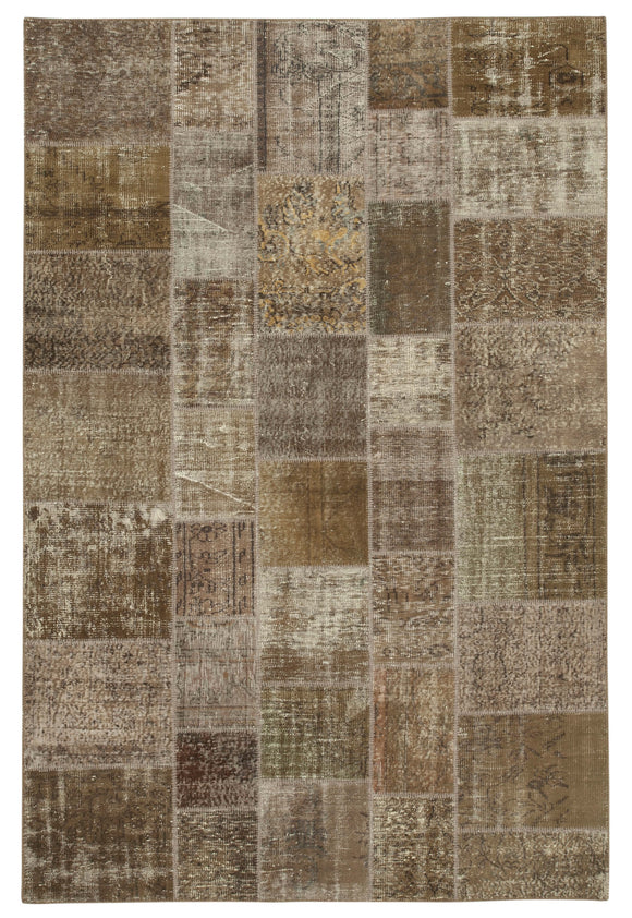 6x10 Brown Patchwork Rug - 31677