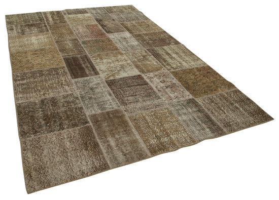 6x10 Brown Patchwork Rug - 31681