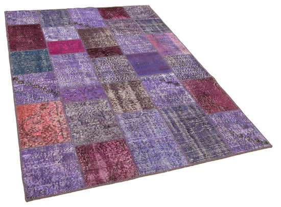 5x7 Purple Patchwork Rug - 31693