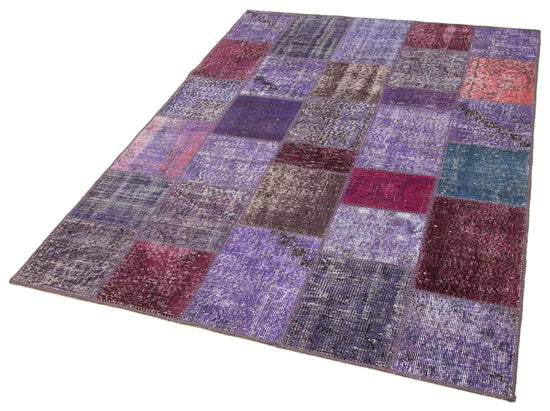5x7 Purple Patchwork Rug - 31693