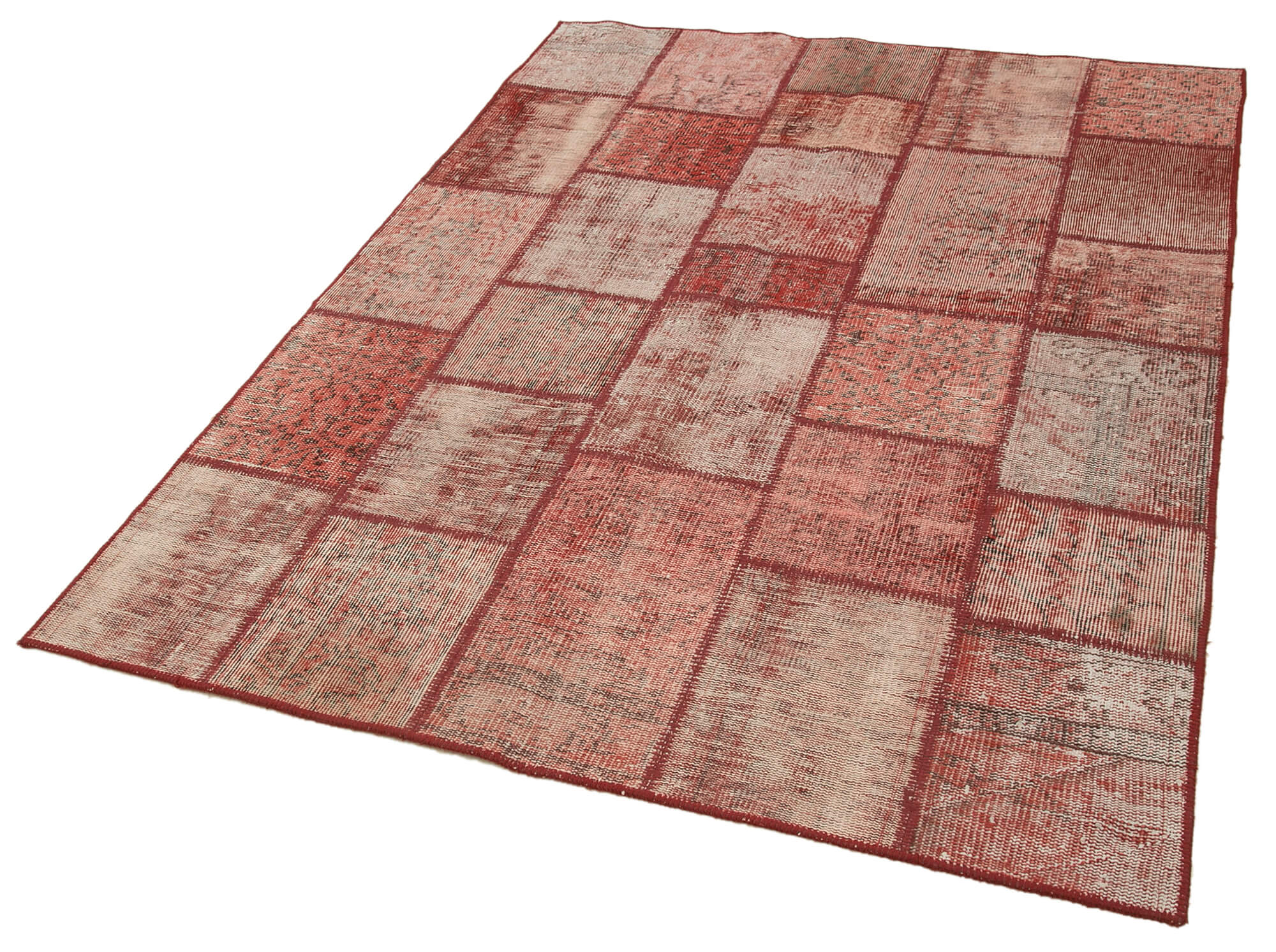 5x6 Red Patchwork Rug - 31695