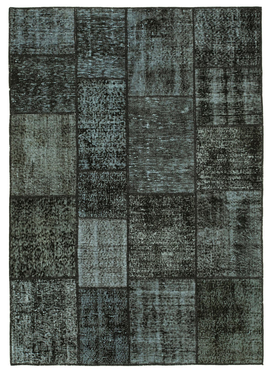 5x7 Black Patchwork Rug - 31709