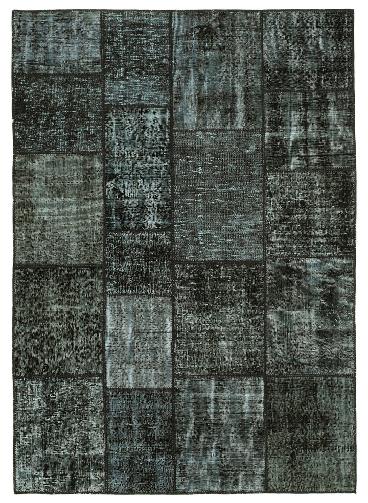 5x7 Black Patchwork Rug - 31709