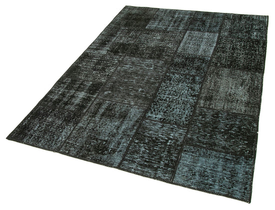 5x7 Black Patchwork Rug - 31709
