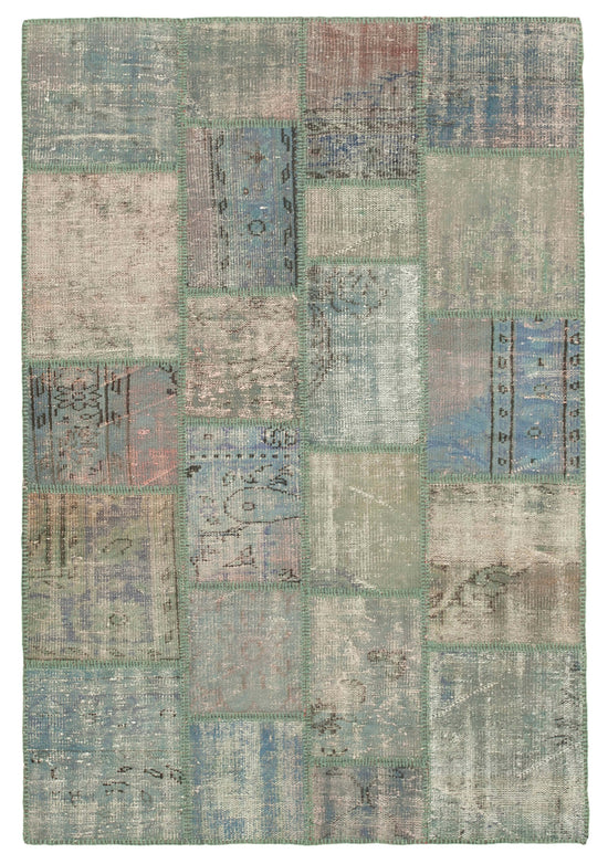5x7 Blue Patchwork Rug - 31721