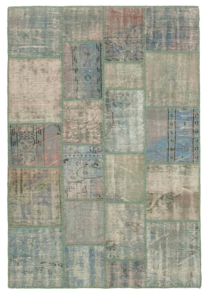 5x7 Blue Patchwork Rug - 31721