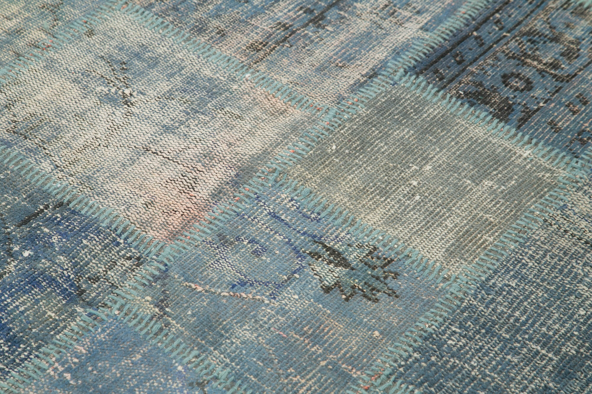 5x7 Blue Patchwork Rug - 31723