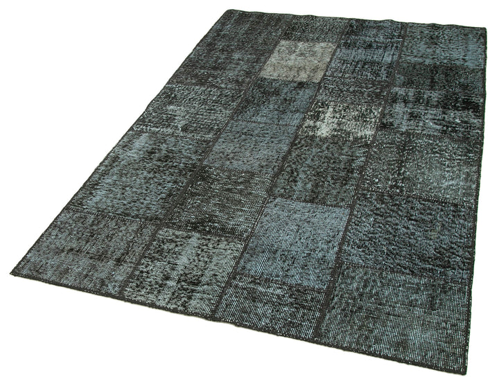 4x7 Black Patchwork Rug - 31734