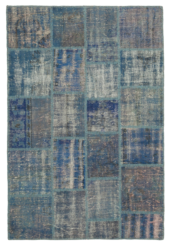 5x7 Blue Patchwork Rug - 31744