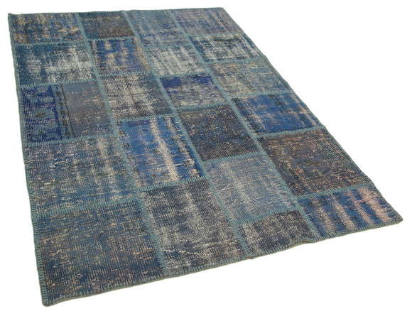5x7 Blue Patchwork Rug - 31744