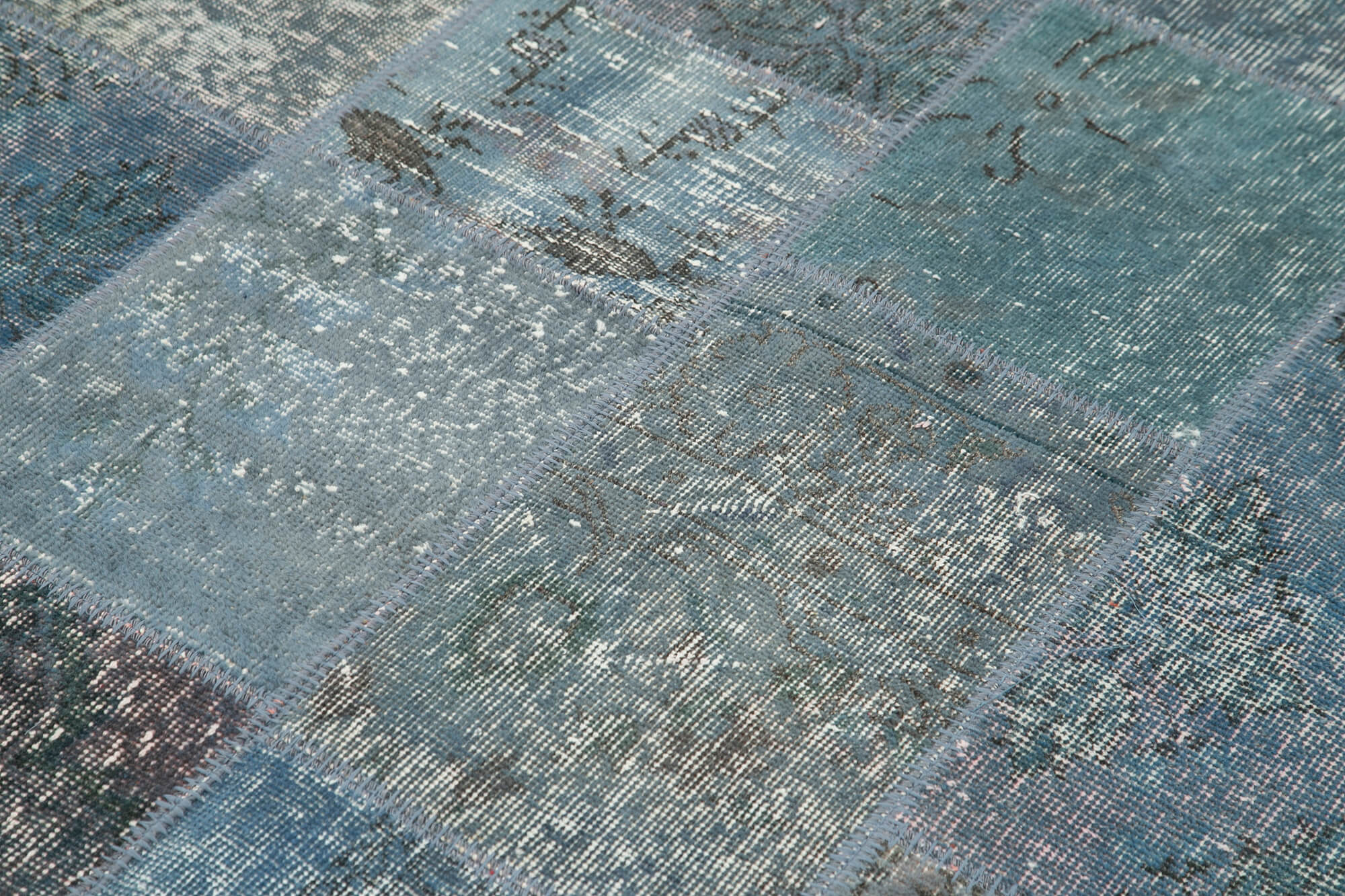 4x7 Blue Patchwork Rug - 31764