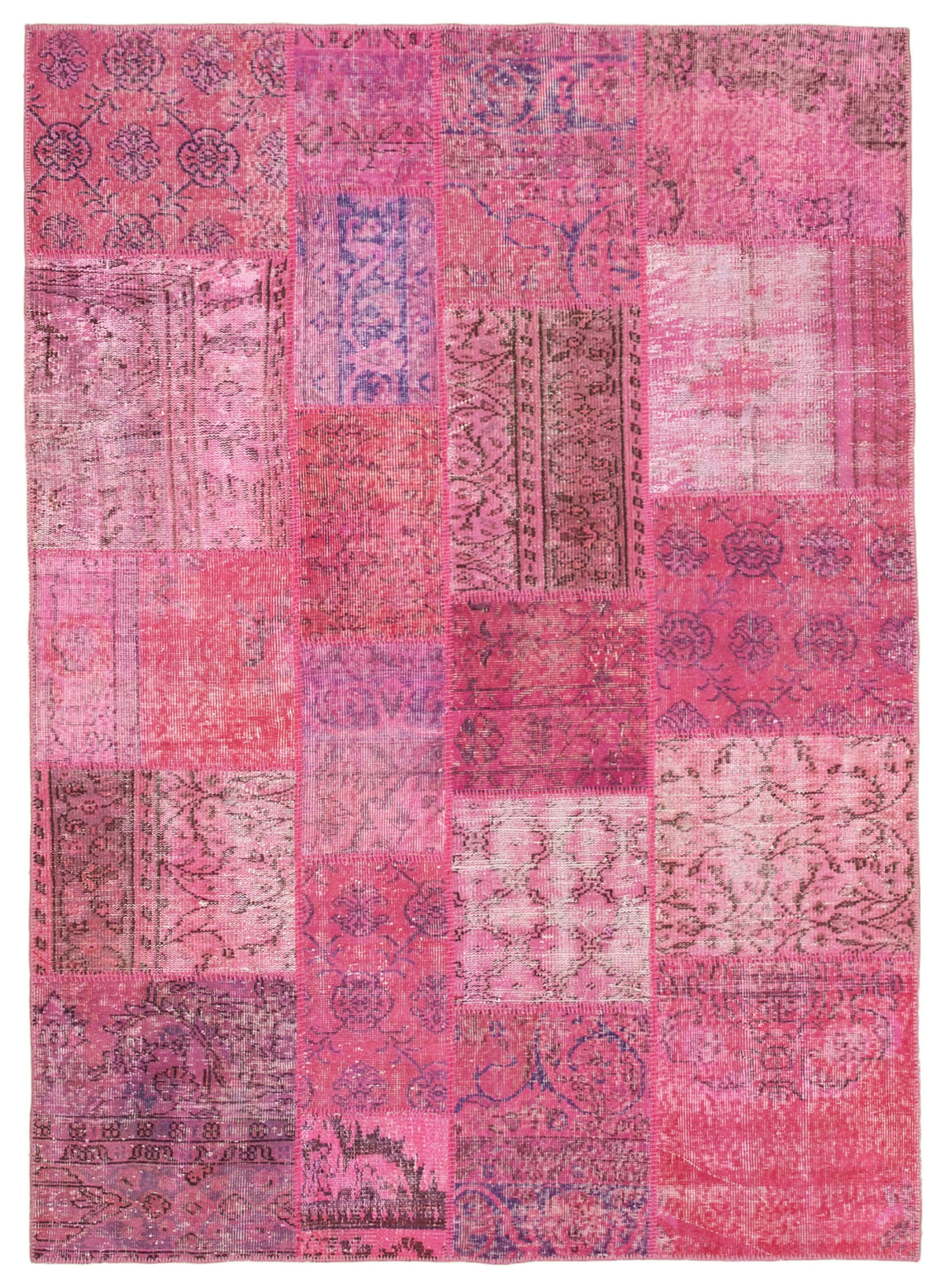 Pink Patchwork Rug 6x8 Pink Patchwork Rug - 31802