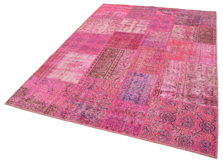 Pink Patchwork Rug 6x8 Pink Patchwork Rug - 31802