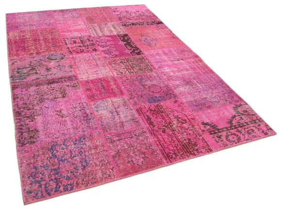 6x8 Pink Patchwork Rug - 31807