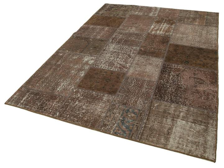 6x8 Brown Patchwork Rug - 31809