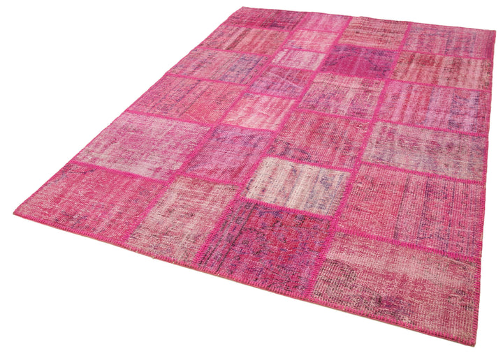 6x8 Pink Patchwork Rug - 31811