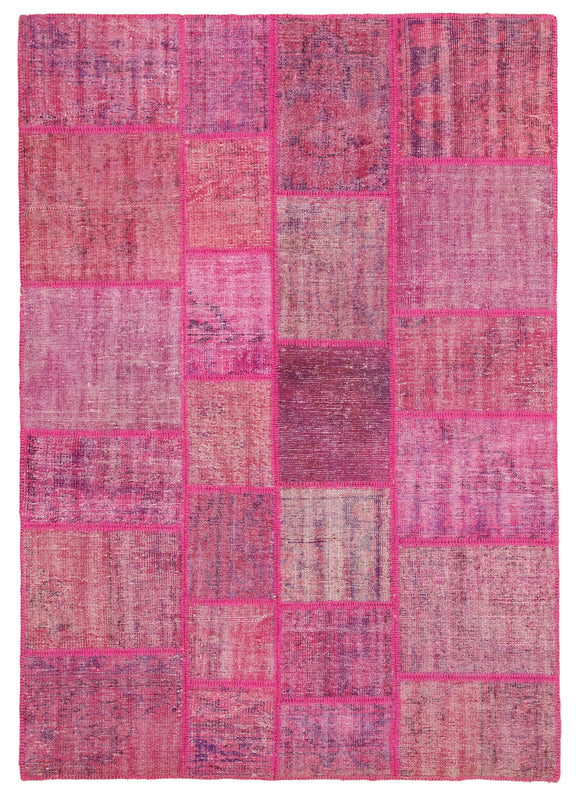 6x8 Pink Patchwork Rug - 31885