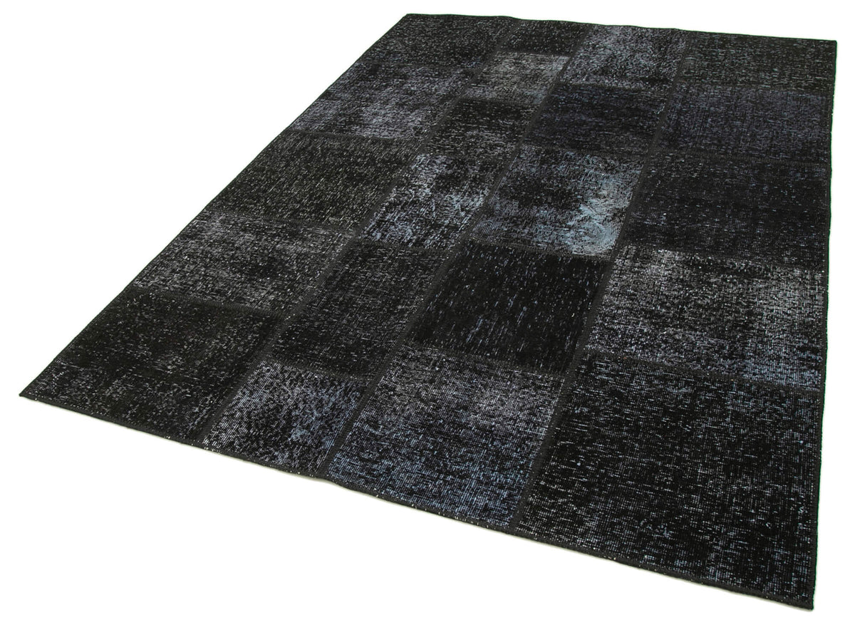 6x8 Black Patchwork Rug - 31898