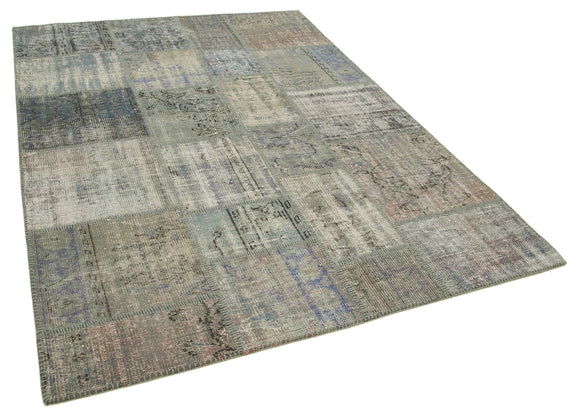 6x8 Grey Patchwork Rug - 31912