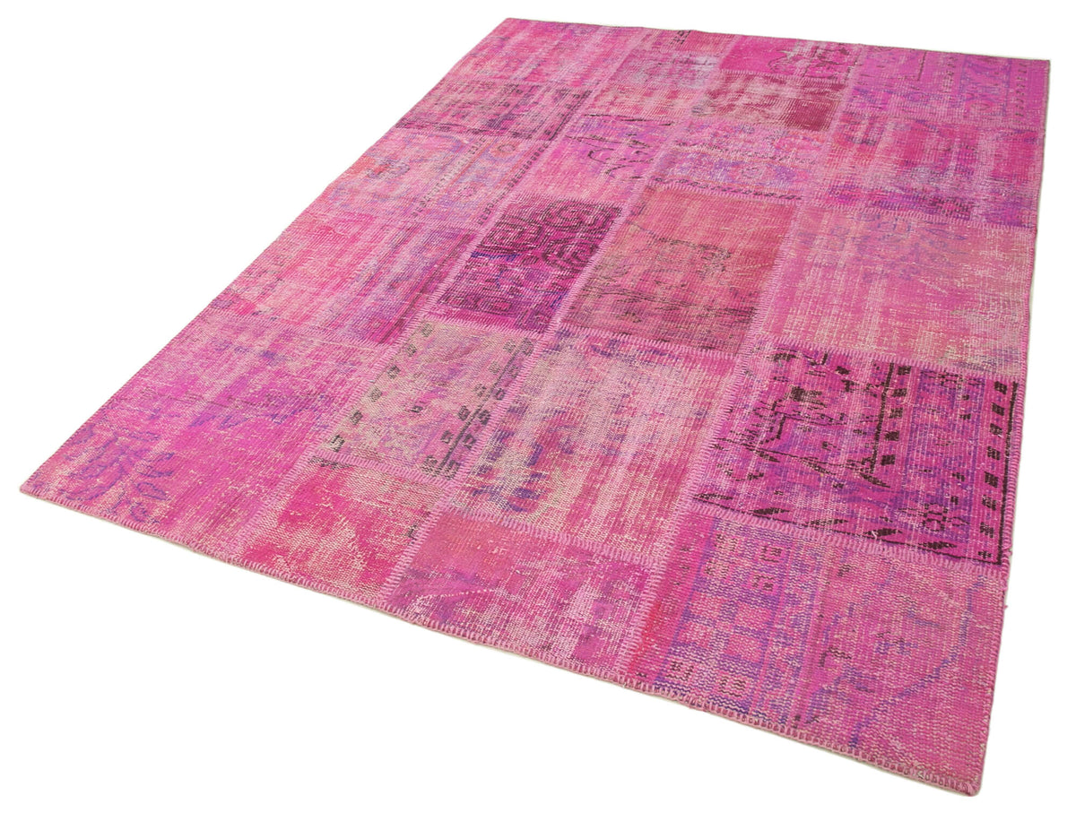 6x8 Pink Patchwork Rug - 31939