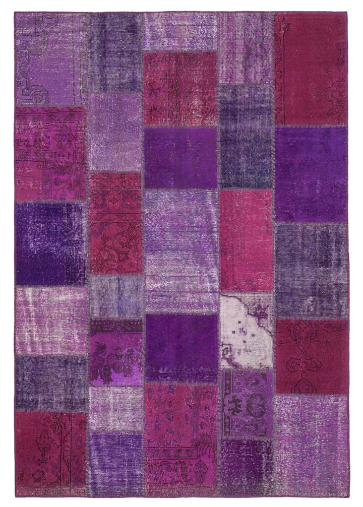 6x8 Purple Patchwork Rug - 31942