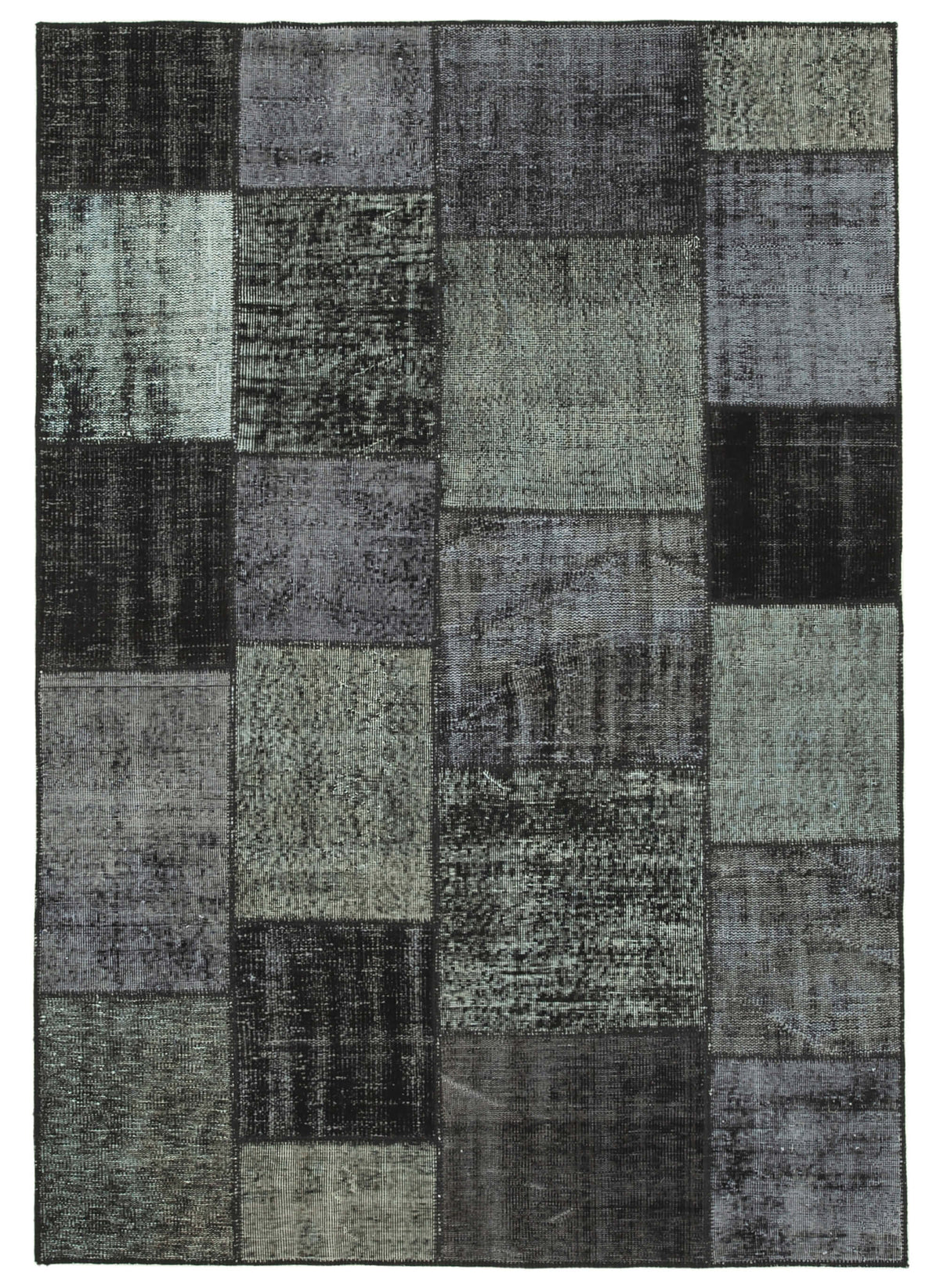 5x8 Black Turkish Patchwork Rug - 31966