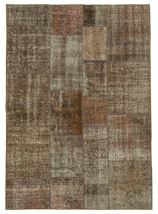 6x8 Brown Patchwork Rug - 31967