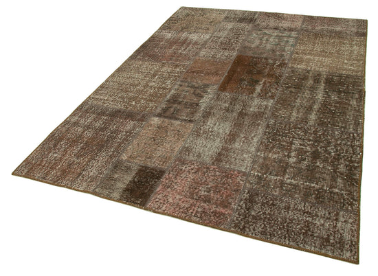 6x8 Brown Patchwork Rug - 31967