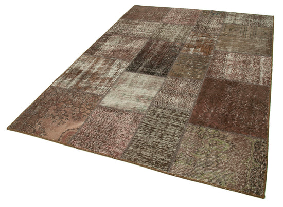 6x8 Brown Patchwork Rug - 31970
