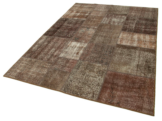 6x8 Brown Patchwork Rug - 31974