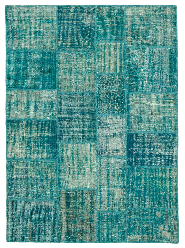 6x8 Turquoise Patchwork Rug - 31977