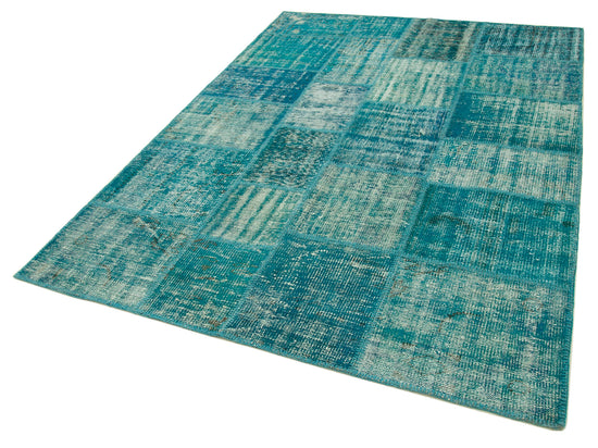 6x8 Turquoise Patchwork Rug - 31977