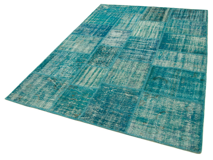 6x8 Turquoise Patchwork Rug - 31977