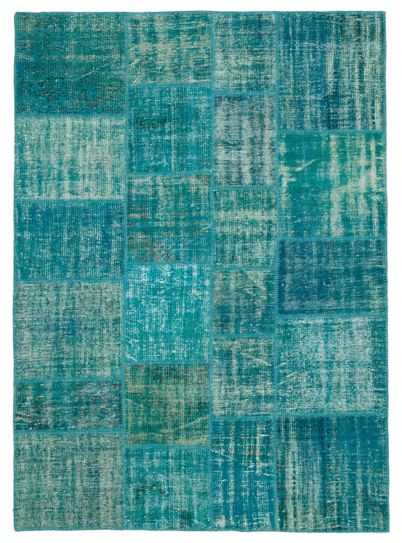 6x8 Turquoise Patchwork Rug - 31978