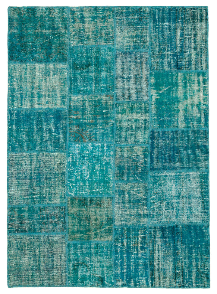 6x8 Turquoise Patchwork Rug - 31978