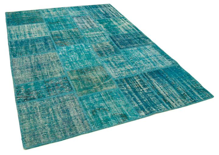 6x8 Turquoise Patchwork Rug - 31978