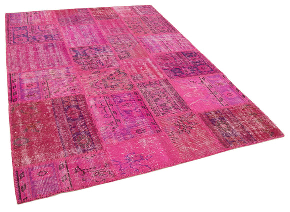 6x8 Pink Patchwork Rug - 31982